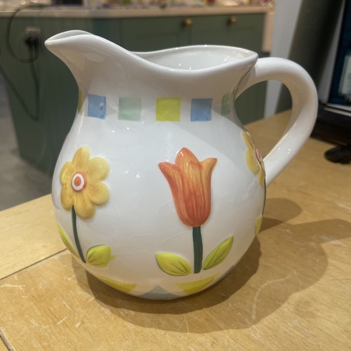 Vintage rayware floral jug - vintage,