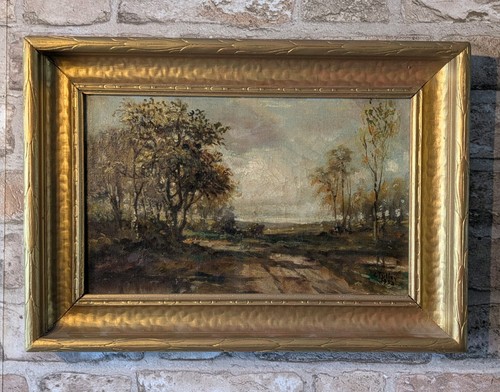 Antique 1933 oil painting - antique,