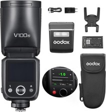 Godox V100N 2.4G TTL Round Head Camera Flash Speedlite for Nikon 