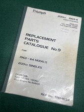 Triumph Tiger Cub T20 T20SH Replacement Spare Parts List Book 1963 1964 Reprint 