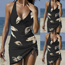 Womens Swimdress Tummy Control Skirt Dress Swimming Costume 2 Piece Swimsuit New