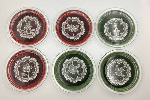 Vintage retro glass coasters - vintage,