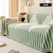Chenille Striped Sofa Cover Throw Blanket Couch Protector Multi Colour / Size
