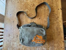 SUPERDRY GREEN COTTON CROSSBODY TRAVEL BAG WORK LAPTOP MESSENGER