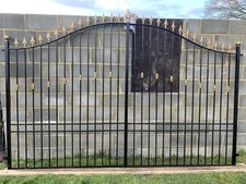 Heavy Duty Bespoke Metal Driveway Gates, 2x Double Pedestrian Gates And Railings