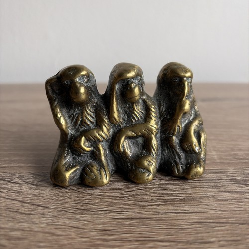 Brass three wise monkeys - three,