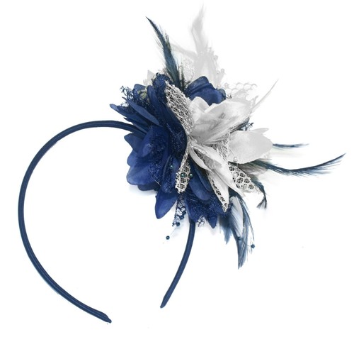 Flower feather hair fascinator - feather,