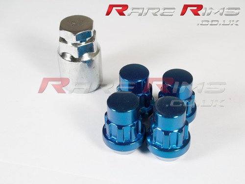Blue locking wheel nuts 4 - wheel,