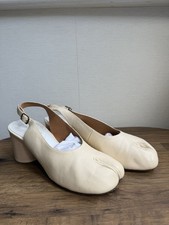 Maison Margiela Tabi Slingback Leather Pumps in Cream UK 5