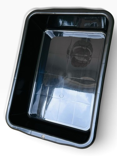 Large black plastic tote box - plastic,
