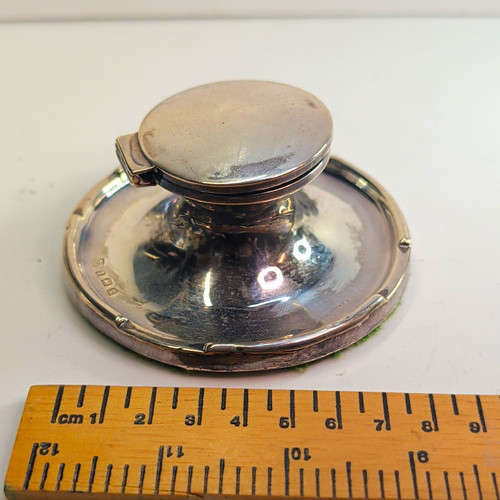 Vintage silver inkwell with - vintage,