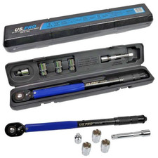 US PRO 1/2" Drive Calibrated Torque Wrench 13.6/203.5Nm 10/105ft.lb Sockets Ext