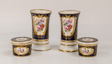 Spode The Cabinet Collection Fine Bone China Vase + Trinket Box 4 Piece Set.