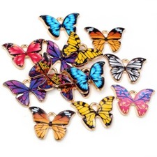 Butterfly Enamel Charms Colourful Metal Pendants DIY Jewellery Accessories