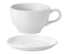6x Cappuccino Cup 7.5oz & Saucer 6", Pure White by Utopia Tea/Coffee Cup