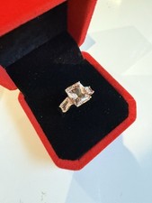 Morganite And Rose Gold Trilogy Ring Size J.