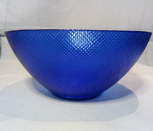 Cobalt blue art glass salad - art,