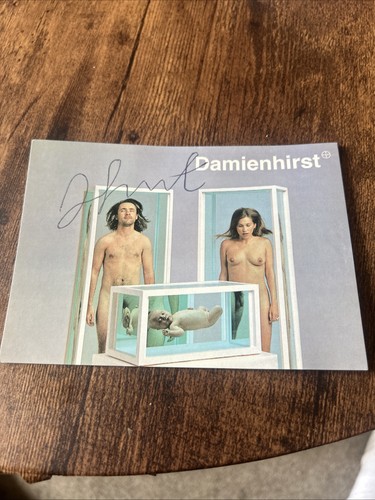 Hand signed damien hirst photo - signed,