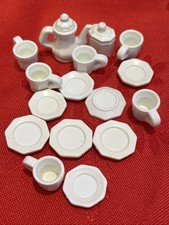 Dolls House White Tea Service
