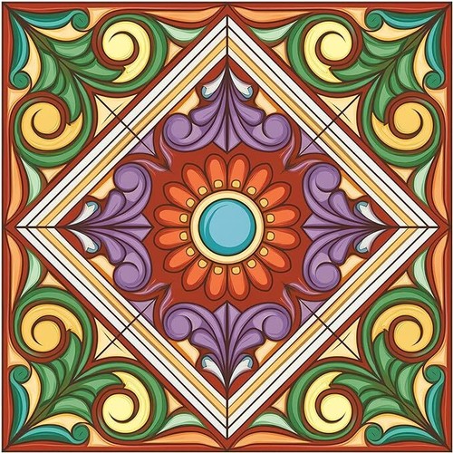 Tile mural pattern - mural, a398