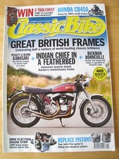 CLASSIC BIKE MAGAZINE NOV 2012  HONDA CB450 BRITISH FRAMES INDIAN CHIEF RICKMAN