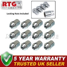 12x Nuts + 4x Locking Wheel Nuts For Hyundai Pony 1985-1994 (Steel Wheels)