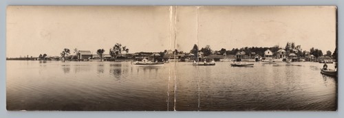 Panoramic lake boats unknown - lake,