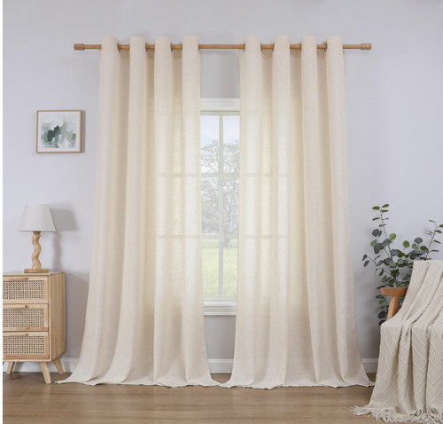 Cucraf linen curtains eyelet - curtains,
