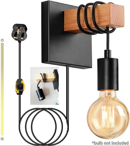 Industrial wooden wall light - industrial,