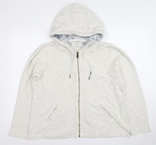 Fat Face Women’s Beige Full Zip Hoodie Size 16 Cotton Blend Warm Lined