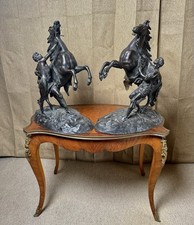 Pair of Patinated Bronze Marly Horse Tamers Signed Guillaume Coustou