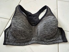 Womens TU Black Grey Underwired Sports Bra Size 36B