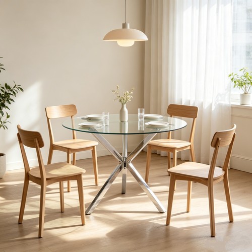 Round tempered glass - round, dining