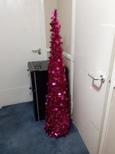 5ft Pink Pop Up Tinsel Christmas Tree