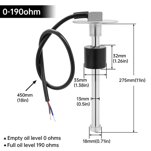 275mm fuel level sensor sender - level,