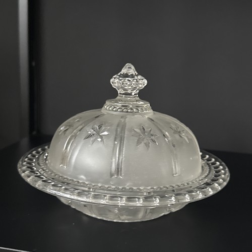 Antique pressed glass butter - pressed,