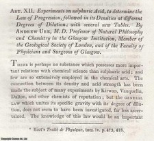 EXPERIMENTS ON SULPHURIC ACID, TO DETERMINE THE LAW OF PROGRESSION, FOLLOWED IN