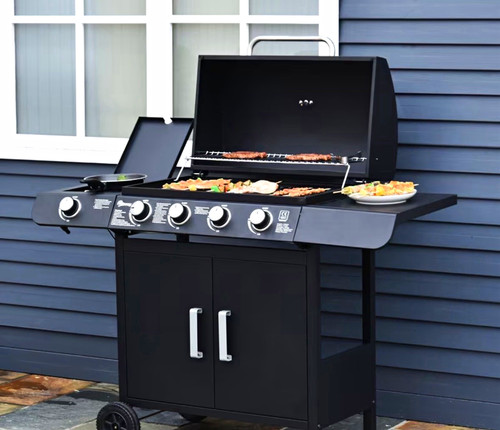Burner gas bbq grill with - 5,