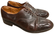 Leather Shoes Size 11 Brown Sanders Oxford Toe Officers Dress  Metal Heel & Toe