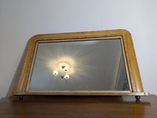 Antique Victorian Inlaid Walnut Rectangular Overmantle Wall Mirror FREE DELIVERY