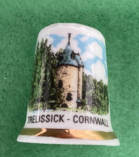 Collectable thimble Trelissick Cornwall The National Trust bone china