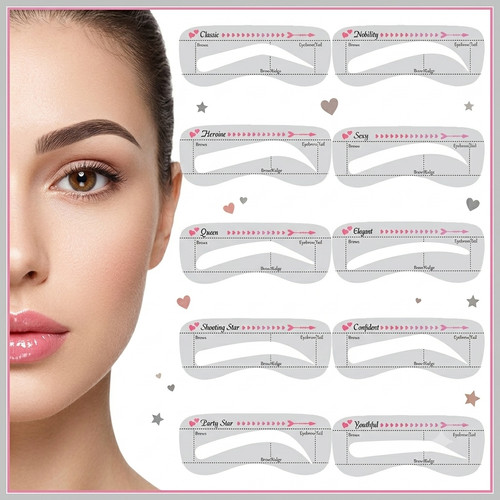 10x eyebrow stencils shaper - eyebrow,