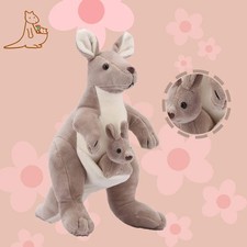 25cm Kangaroo Mother with Baby Roo Plush Soft Toy