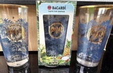 2 Bacardi Boxed Glasses Brand New Pub Man Cave Home Bar 