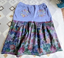 Ladies Damart bohemian Denim cotton skirt, 10 uk, top Cond 