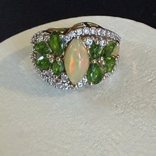 OPAL and PERIDOT CZ Gold Over
