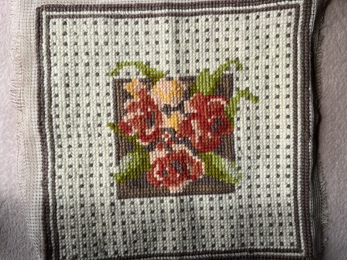 Tent stitch square - square, floral