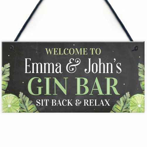 Quirky gin bar sign - gin,