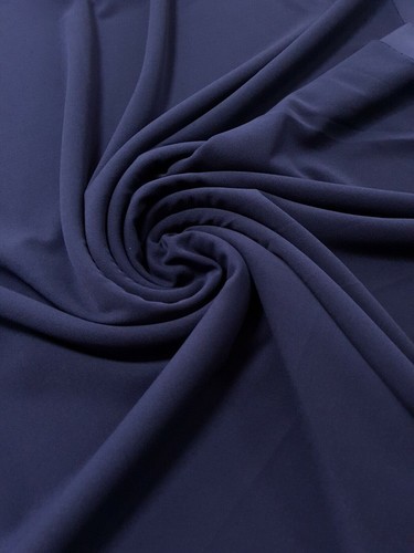 Plain navy scuba crepe stretch - navy,