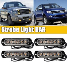 4PCS 6LED Strobe Light Bar Car Truck Pickup Flashing Warning Hazard Beacon Amber